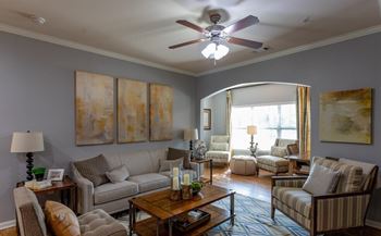 Ceiling fans in living room and bedrooms